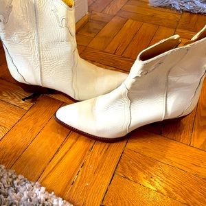White Free People Cowboy Boots